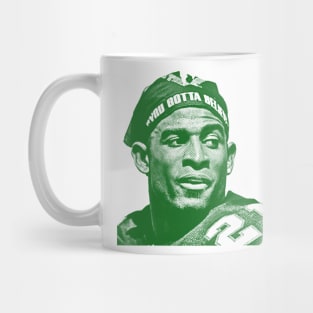 deion sanders - green solid style Mug